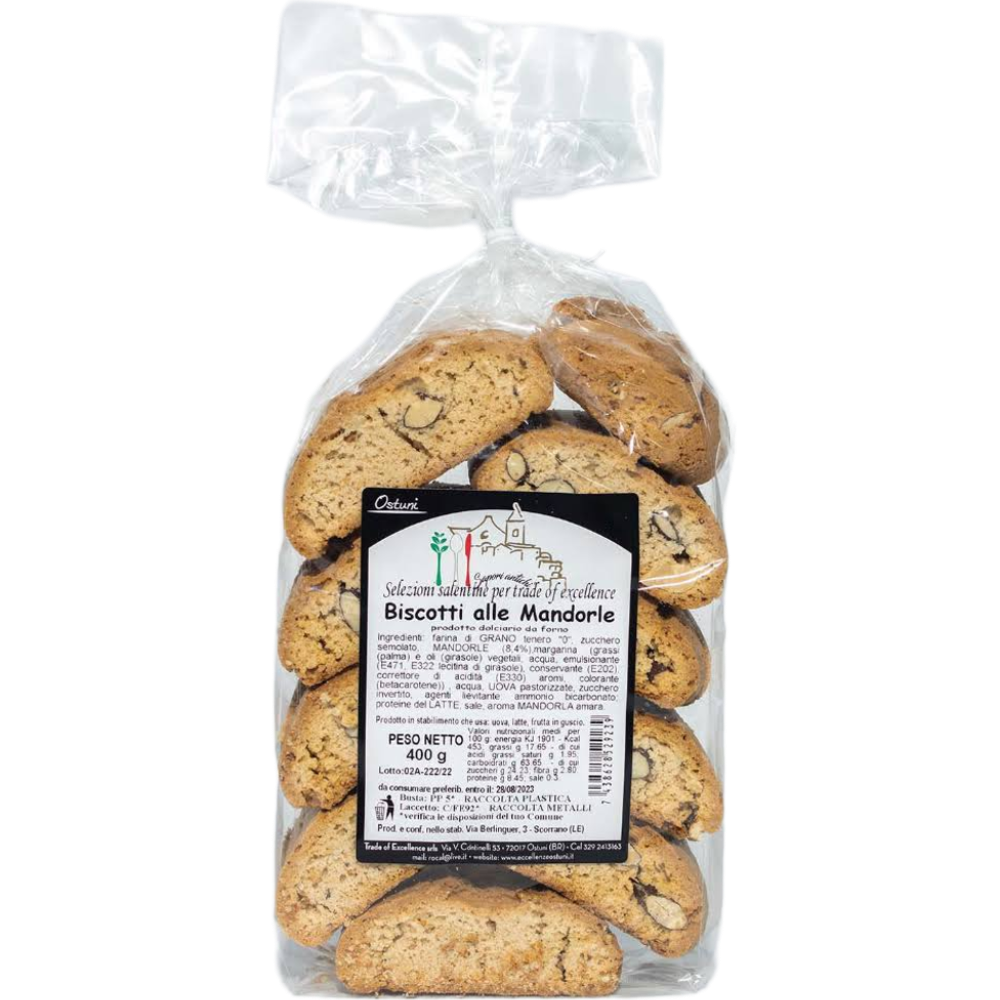 5Kg di Biscotti Salentini alle Mandorle - 12 Pezzi da 400g