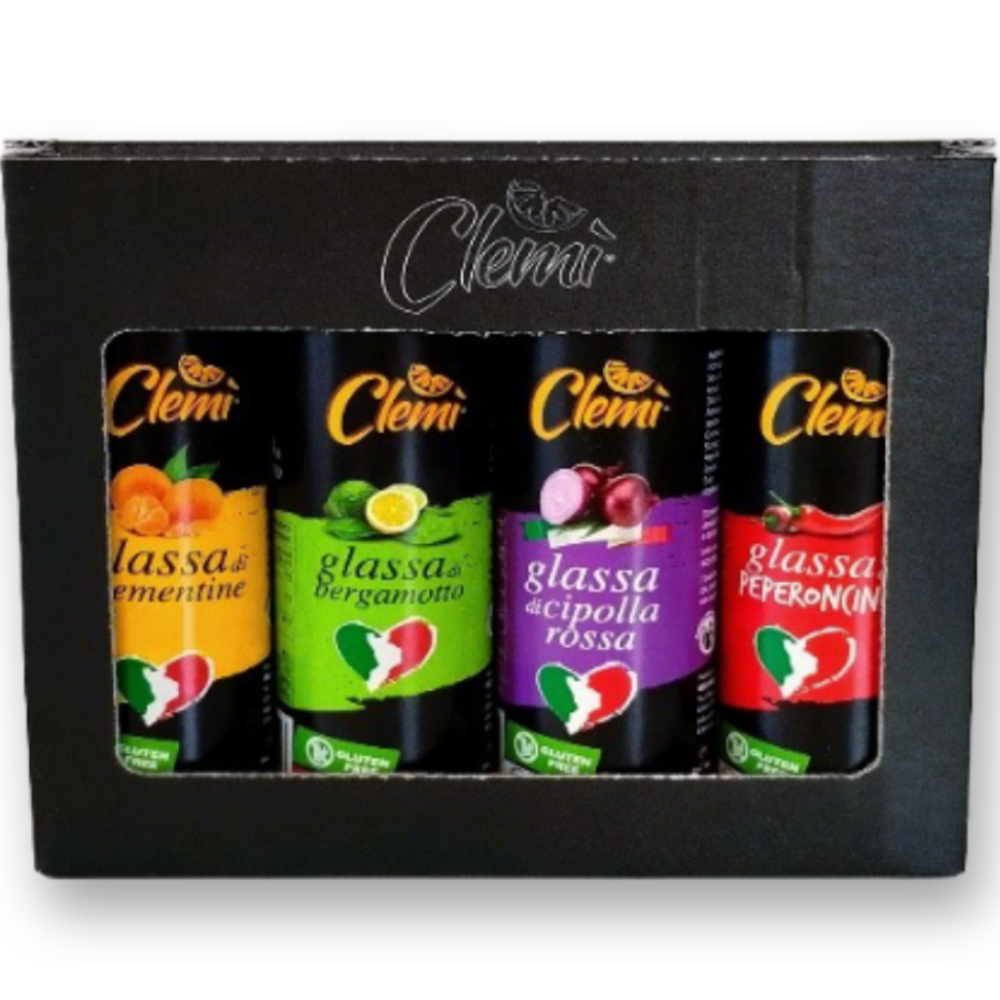 Cofanetto Contenente 4 Glasse Clemì da 90g (Clementine, Bergamotto, Peperoncino e Cipolla Rossa)