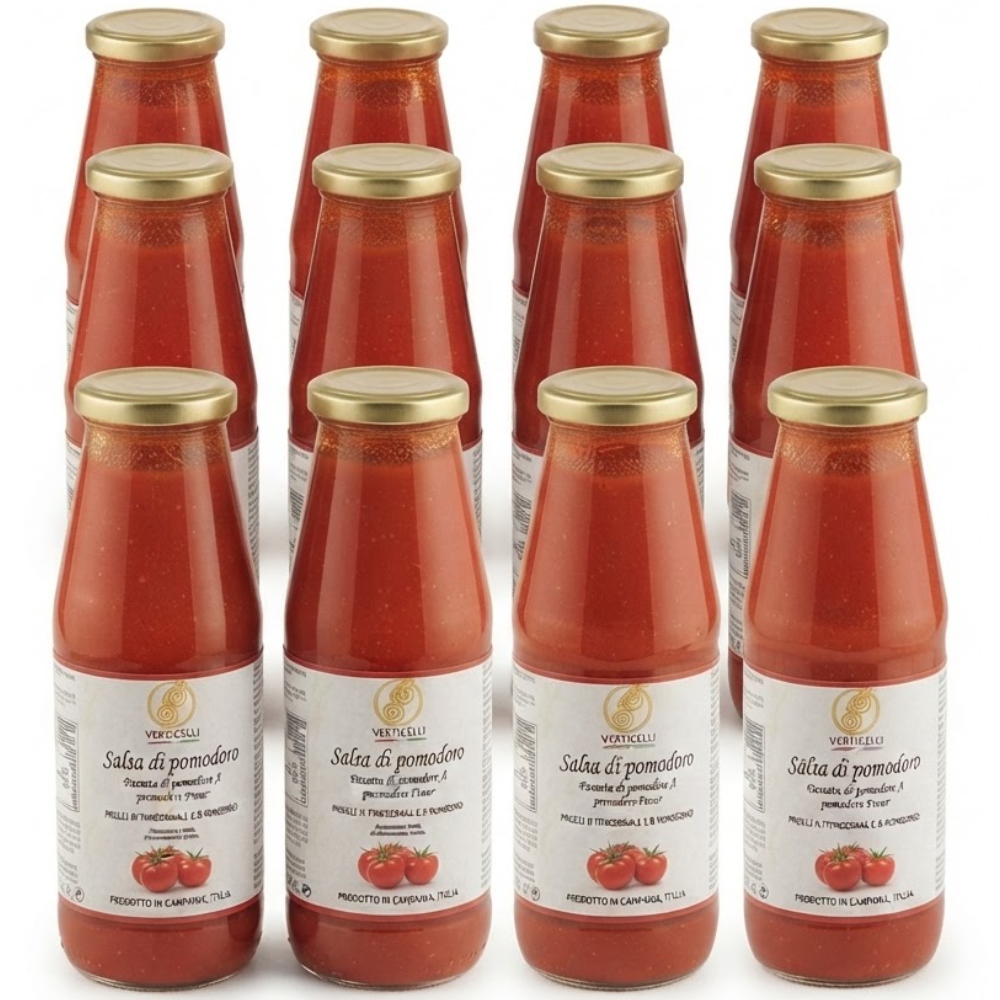 8Kg di Salsa di Pomodoro Fresco - 12 Pezzi da 690g