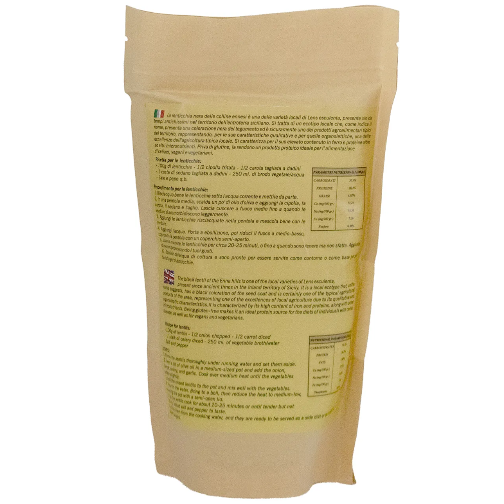 Lenticchia Nera delle Colline Ennesi "Presidio SlowFood" - 250g