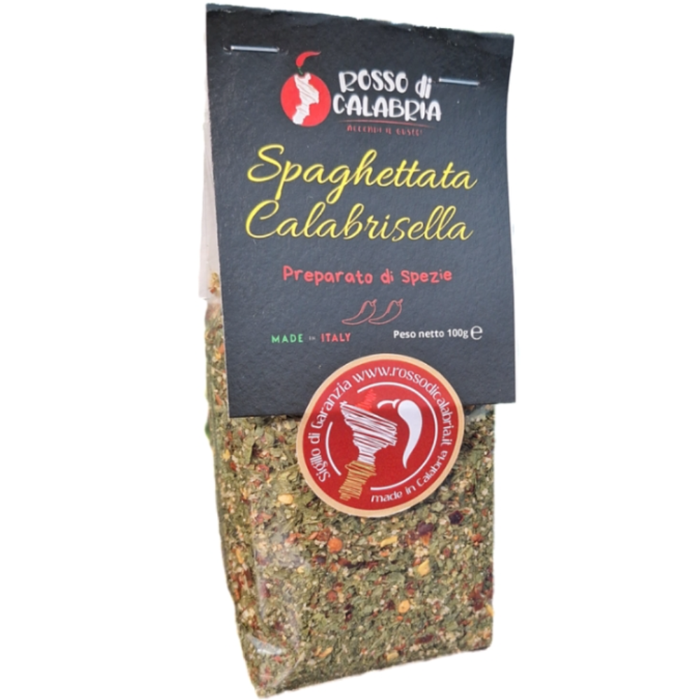 Preparato di Spezie "Spaghettata Calabrisella" con Aglio, Peperoncino Calabrese, Prezzemolo e Pomodori Essiccati - 100g