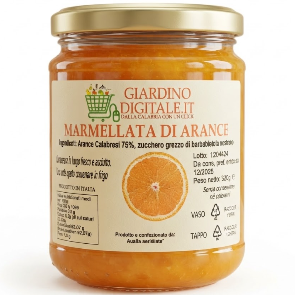 2Kg di Marmellata di Arance della Piana di Sibari - 6 Vasetti da 320g