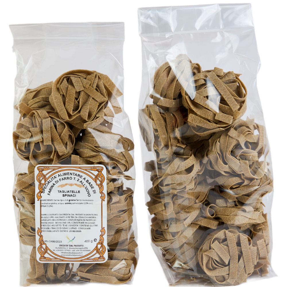 Tagliatelle All'Uovo con Farina di Farro e Spinaci - 400g