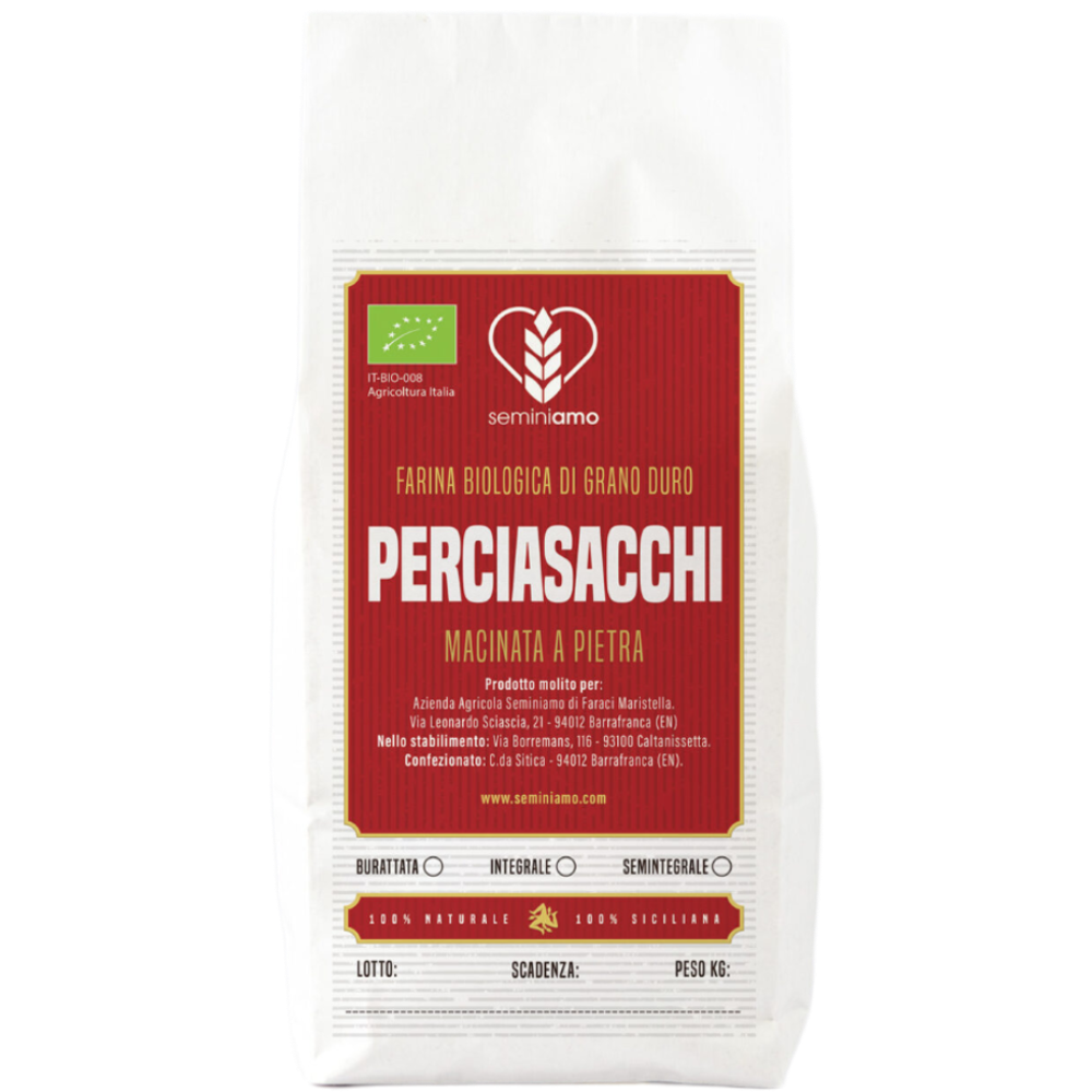 Farina di Grano Duro Perciasacchi Siciliana Macinata a Pietra - 1 Kg