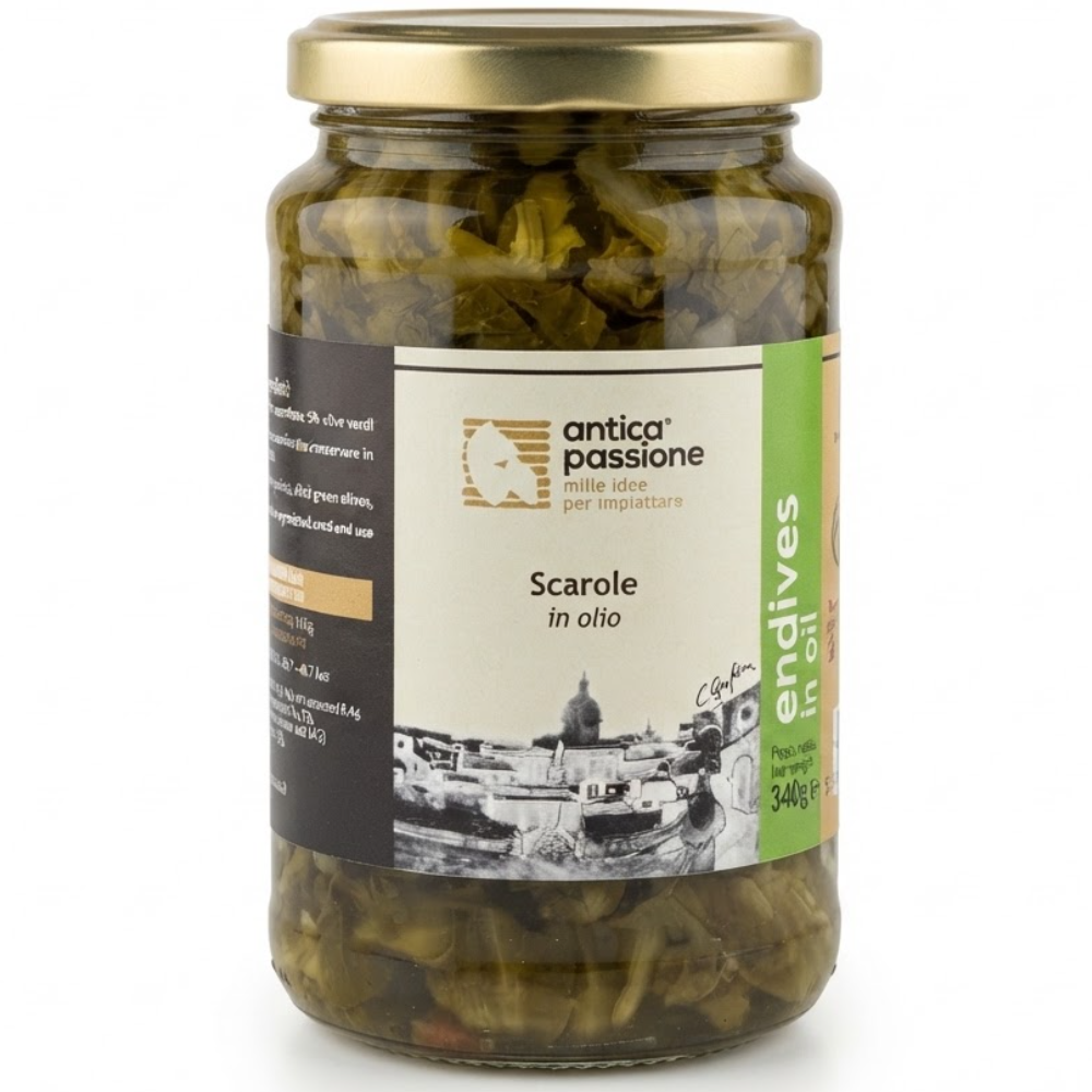 Scarole, Olive e Capperi in Olio Tradizionali - 340g