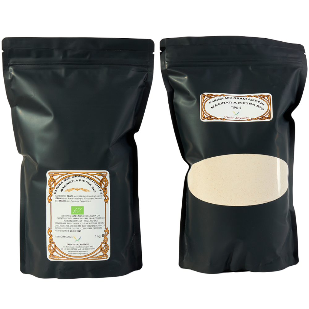 Mix Farina Integrale di Grani Antichi BIO (Autonomia B, Risciola, Terminillo e Senatore Cappelli) - 1Kg 