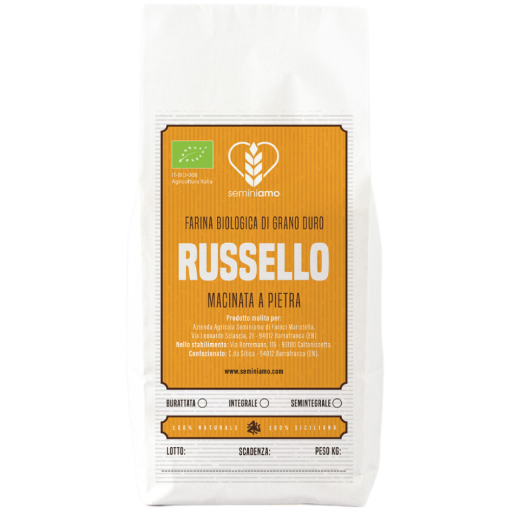 Farina di Grano Duro Russello Siciliana Macinata a Pietra - 1 Kg