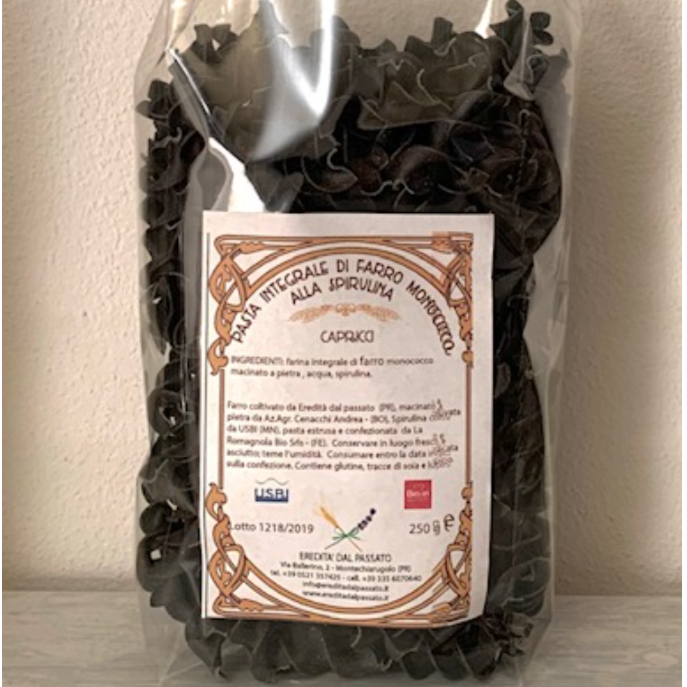 Pasta Integrale di Farro Monococco BIO alla Spirulina - 250g