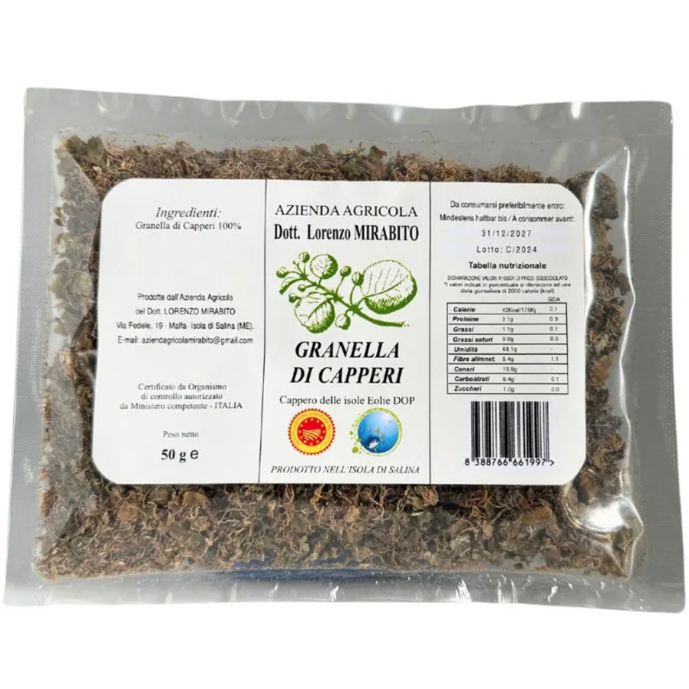 Granella di Capperi di Salina (Isole Eolie DOP) al Sale Marino - 50g