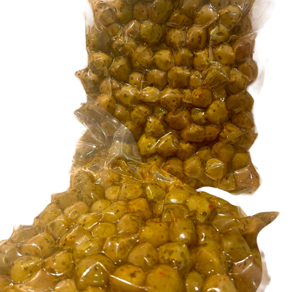 Olive Verdi Nocellara Siciliane Schiacciate Condite - 1Kg