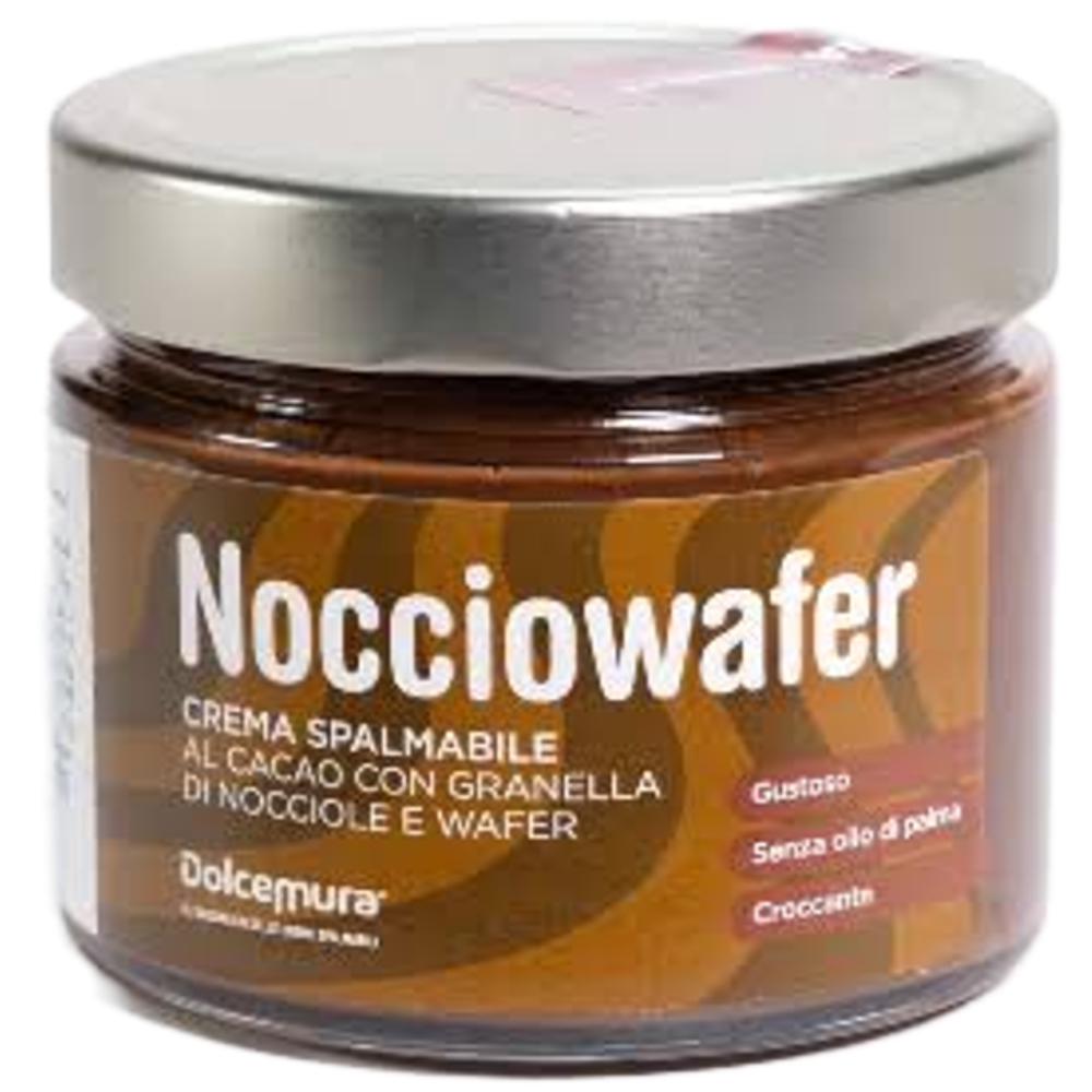 Crema Spalmabile Artigianale al Cacao con Granella di Nocciola e Wafer - Senza Glutine - 250g