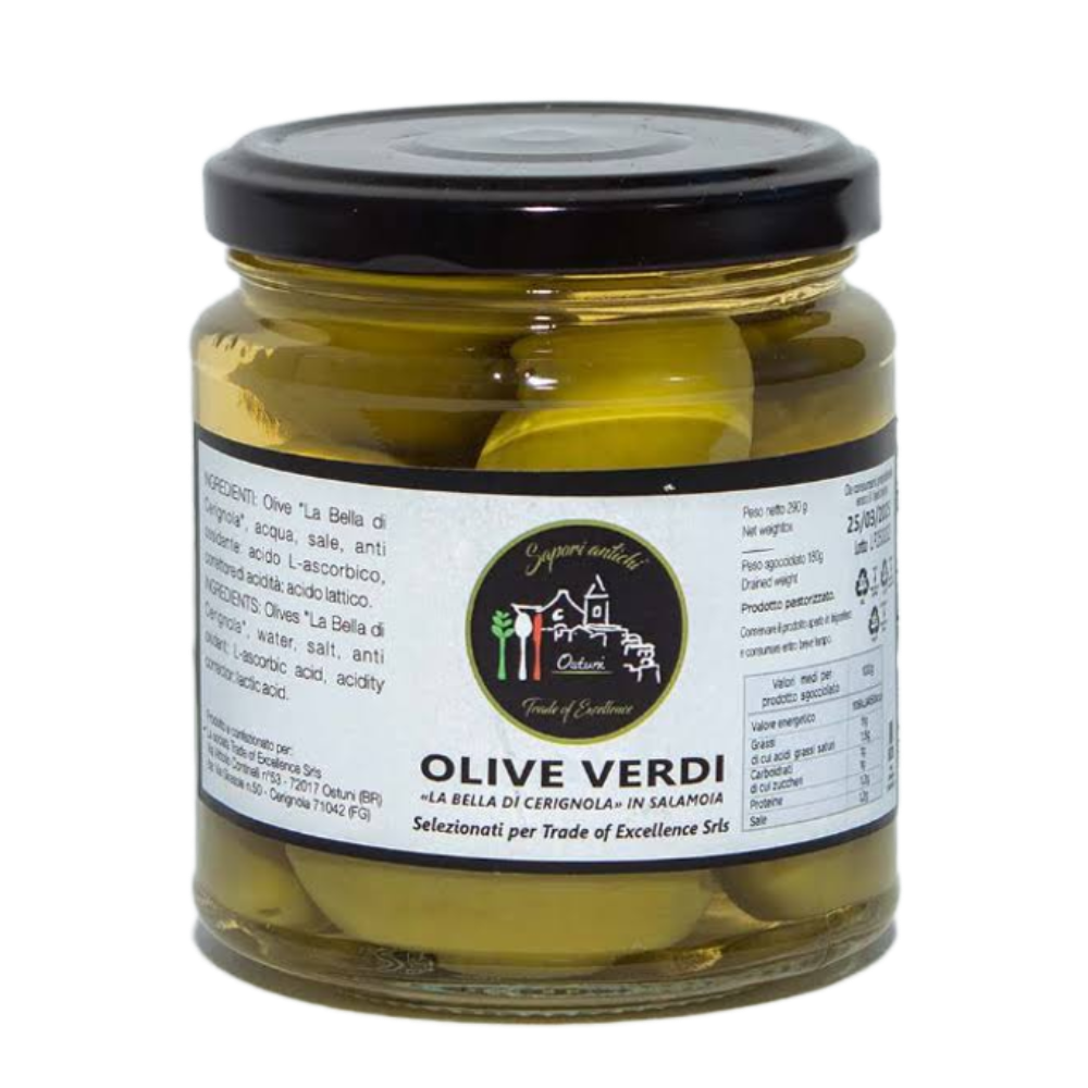 5Kg di Olive Verdi "Bella di Cerignola" - 20 Pezzi da 250g