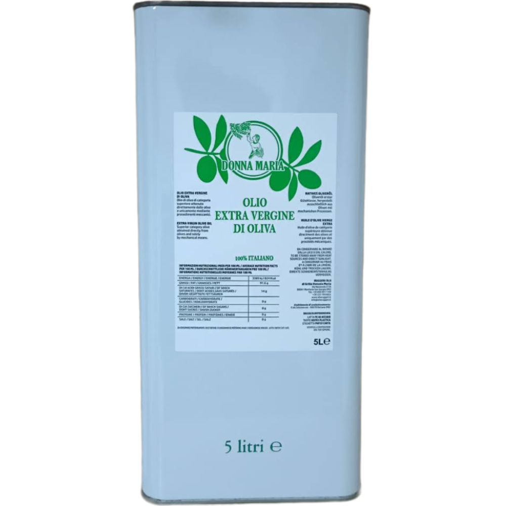 Olio Extravergine di Oliva 100% Italiano - Latta da 5 Litri