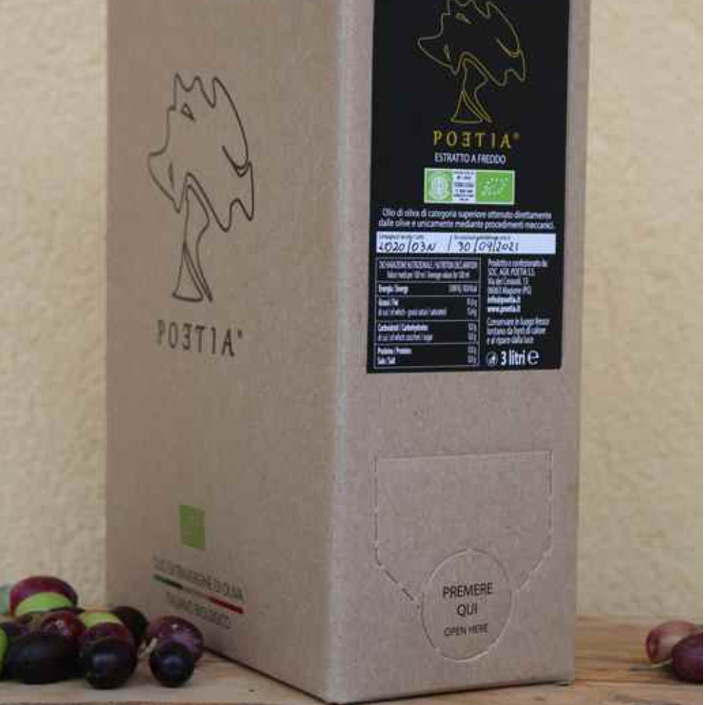 Olio EVO Biologico "Silenzio" Estratto a Freddo - Bag in Box da 3L