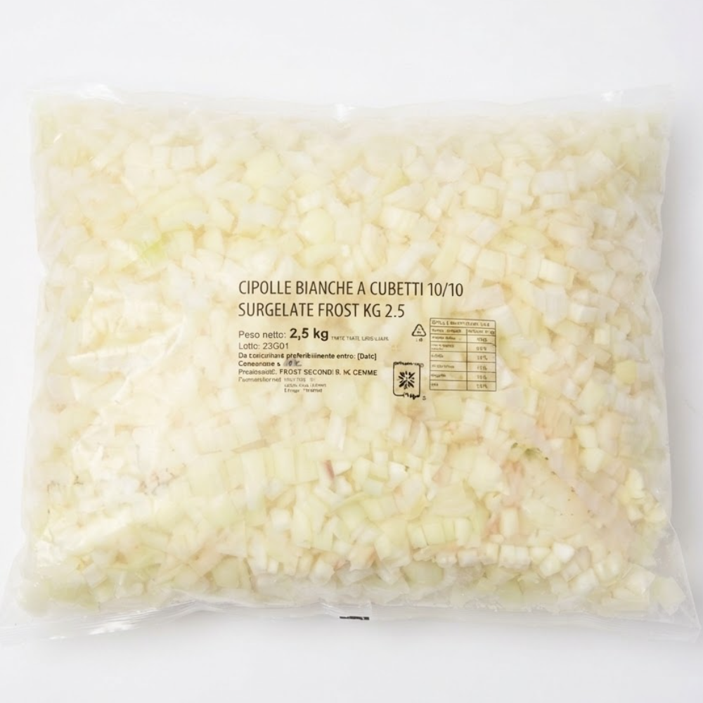 Cipolla Bianca a Cubetti Surgelata - 2.5Kg