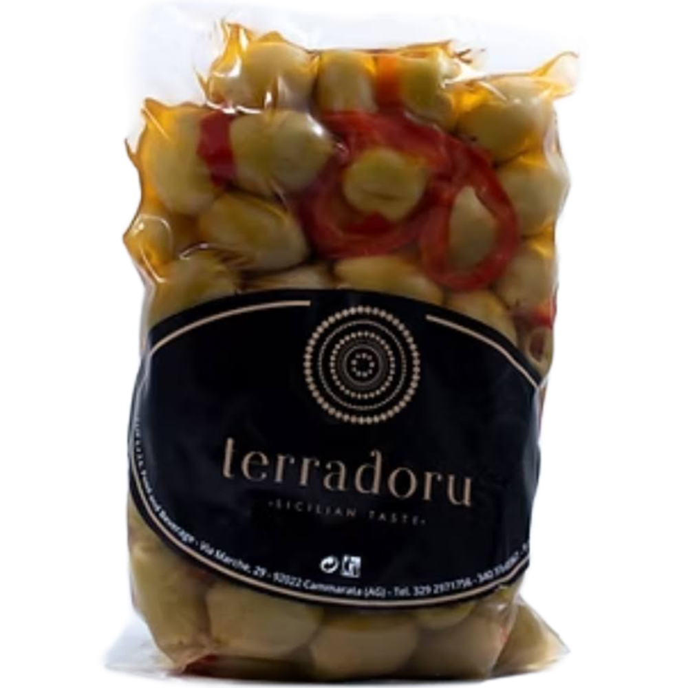 Olive Verdi Schiacciate Siciliane - 500g