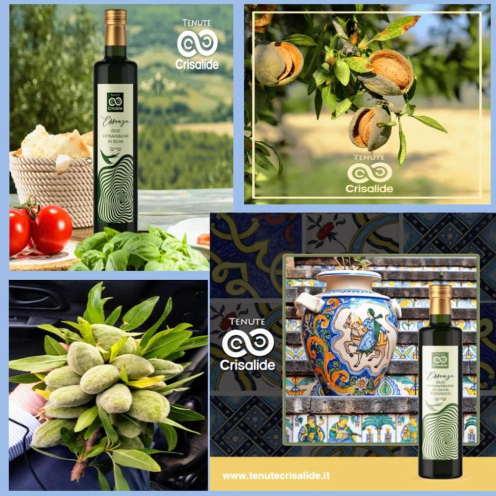 Box Regalo di Prodotti Siciliani – Contiene 8 Pezzi tra Olio EVO Siciliano e Mandorle Biologiche Siciliane
