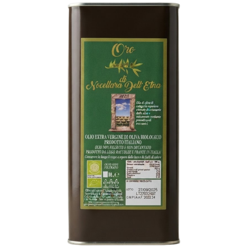 Olio EVO Monocultivar di Nocellara Etnea Biologico - 5 Litri