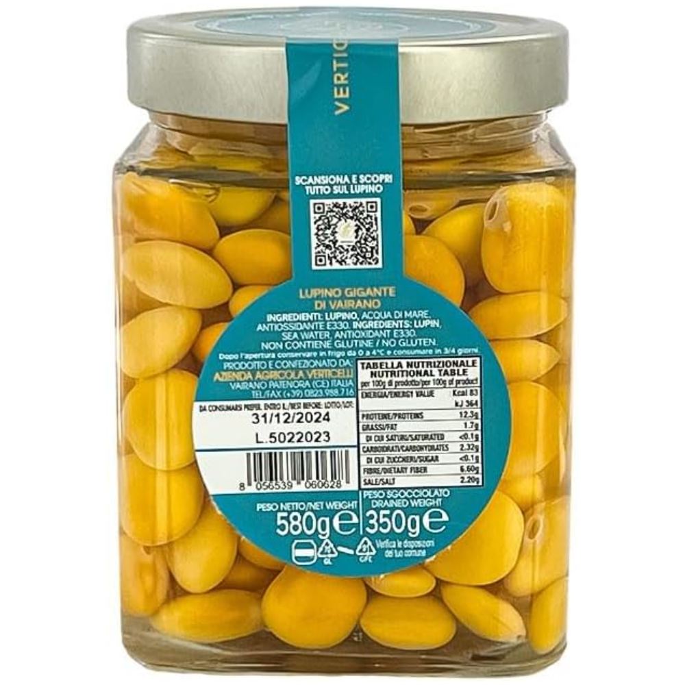 Lupini Giganti di Vairano in Acqua di Mare "Presidio SlowFood" - 130g, 370g, 1kg o 2,6kg