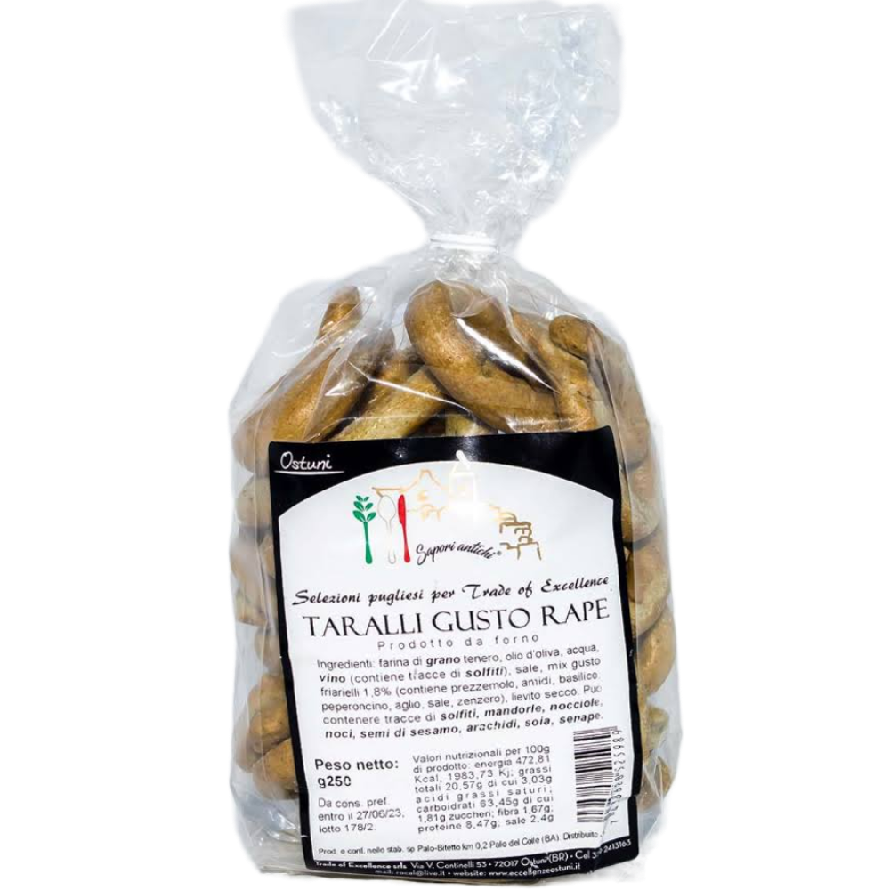 5Kg di Taralli alle Cime di Rape - 20 Pezzi da 250g