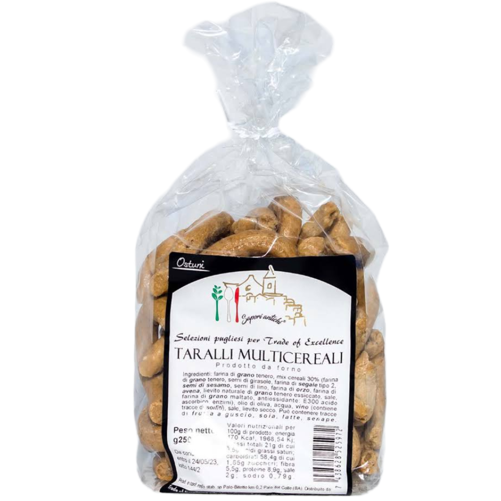 5Kg di Taralli Pugliesi Multicereali - 20 Pezzi da 250g