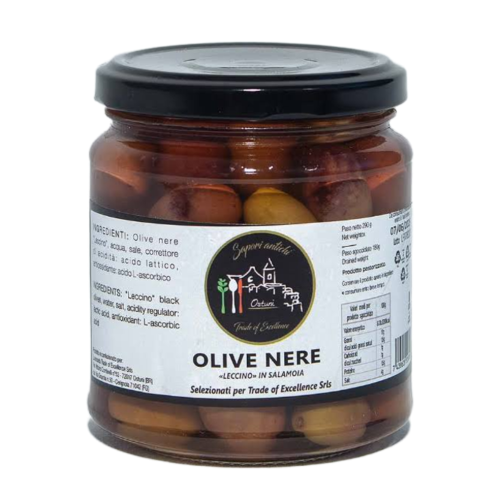 5Kg di Olive Nere "Leccine" Intere - 20 Pezzi da 250g
