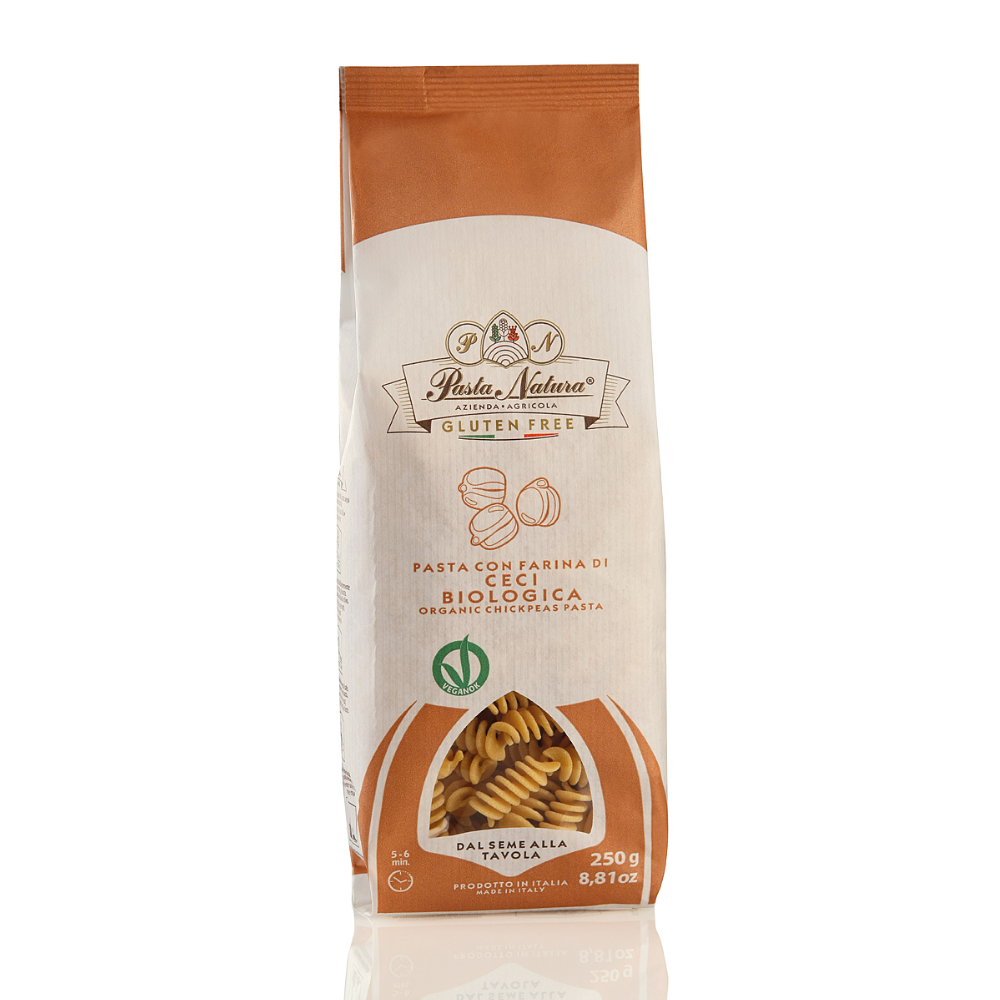 Fusilli di Ceci, Mais & Riso Biologico - Gluten Free e Vegan Trafilata al Bronzo
