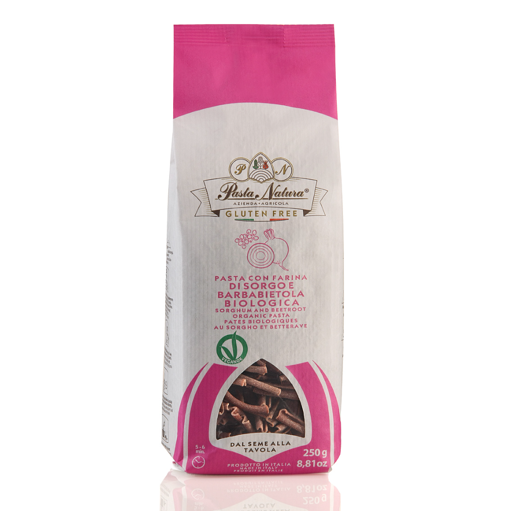 Pasta Caserecce di Sorgo & Barbabietola Bio - Gluten Free e Vegan Trafilata al Bronzo
