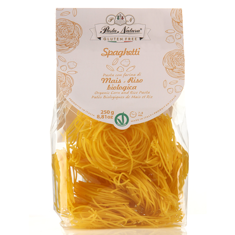 Spaghetti di Mais e Riso Bio - Gluten Free e Vegan Trafilata al Bronzo