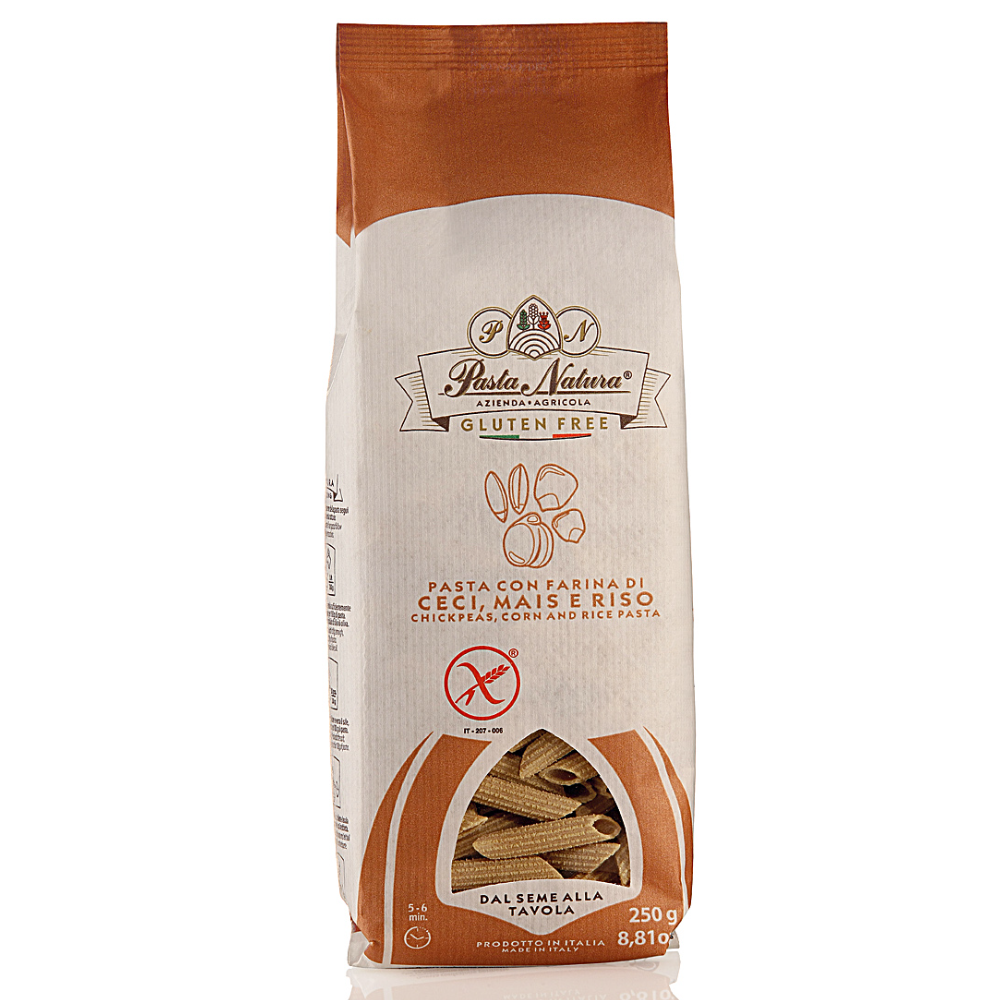 Penne con Farina di Ceci, Mais e Riso - Gluten Free Trafilata al Bronzo
