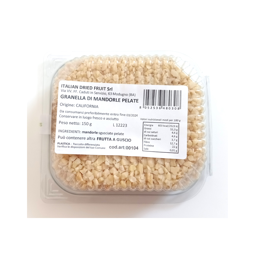 Granella di Mandorle Pelate Dolci - 10 vaschette da 150g