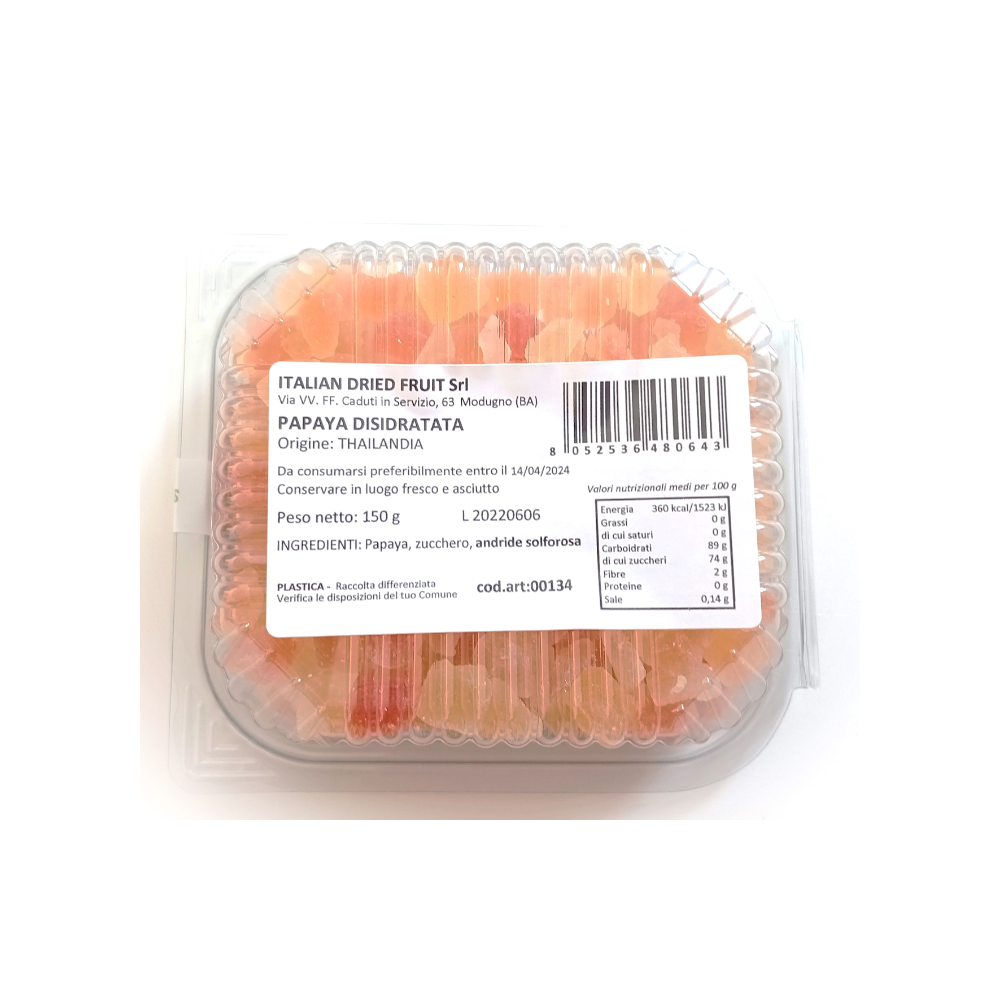 Papaya Disidratata - 10 vaschette da 150g