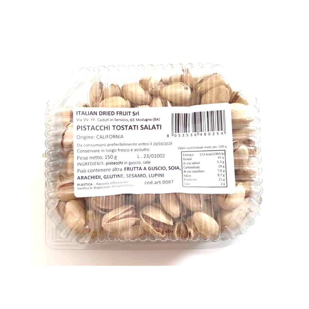 Pistacchi in Guscio Tostati Salati - 10 vaschette da 150g
