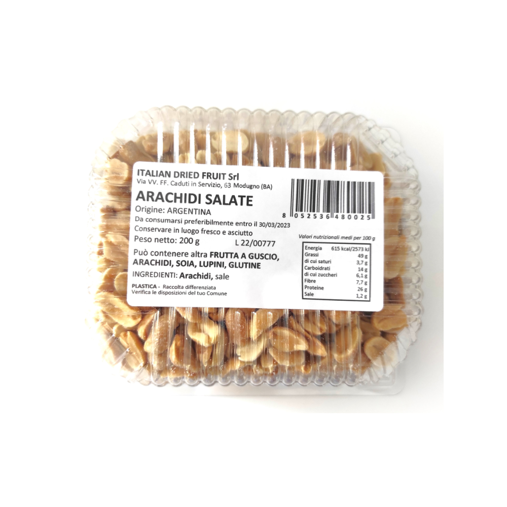 Arachidi Sgusciate Tostate Salate - 10 vaschette da 200g