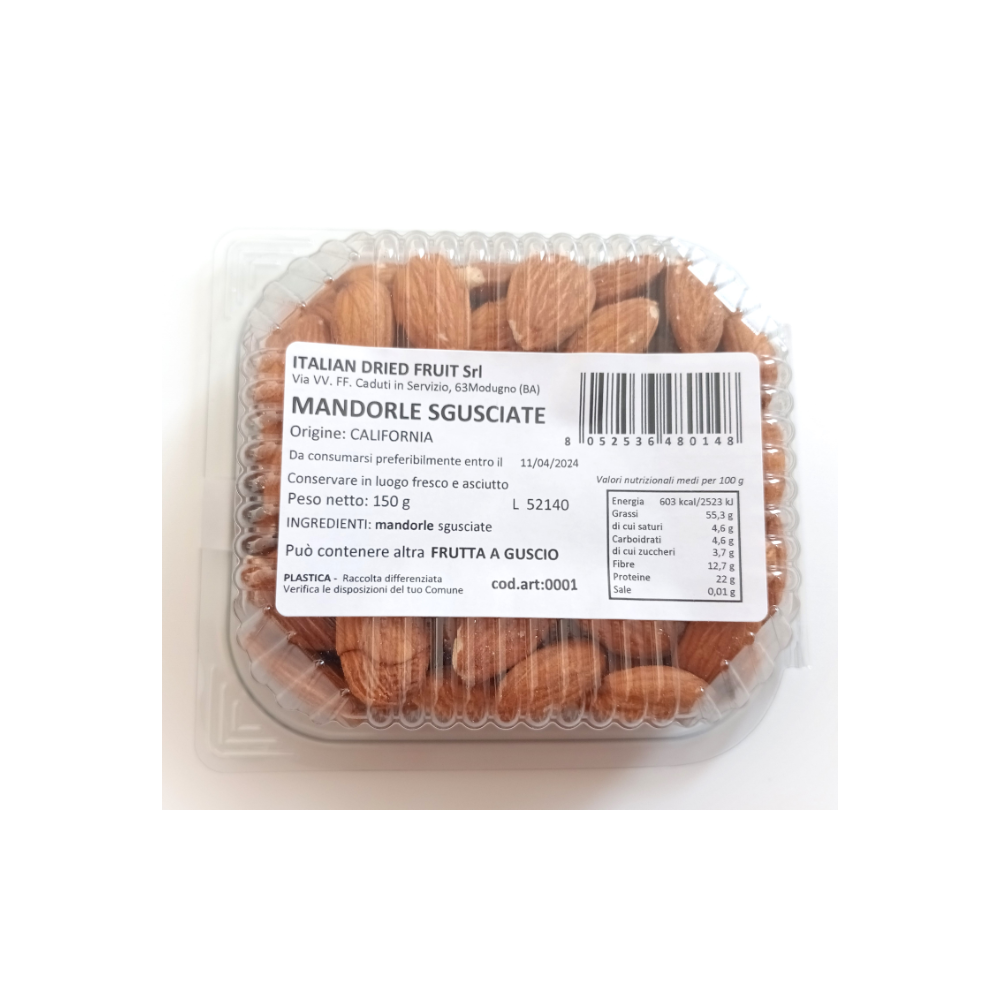 Mandorle Sgusciate Dolci - 10 vaschette da 150g