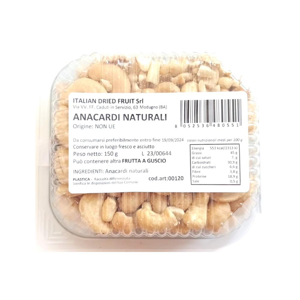 Anacardi Naturali Sgusciati - 10 vaschette da 150g