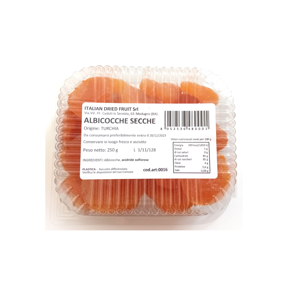 Albicocche Secche Denocciolate - 10 vaschette da 250 grammi 