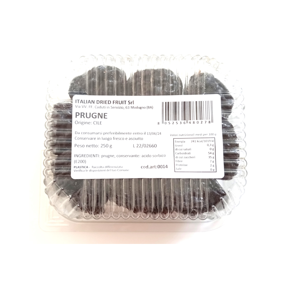 Prugne Disidratate con Nocciolo - 10 vaschette da 250g