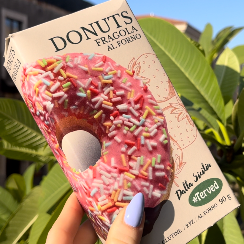 Donut al Forno Ricoperte di Glassa alla Fragola Senza Glutine - 2 Pezzi