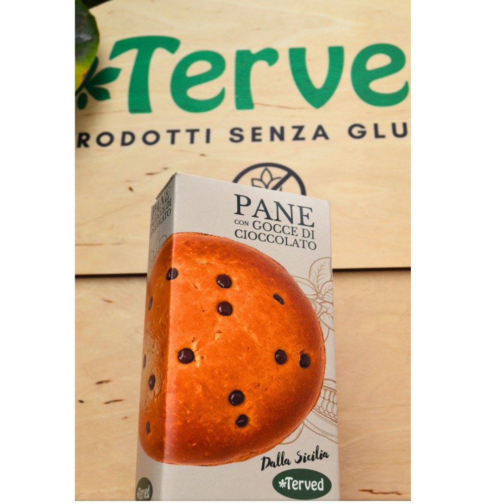 Pane con Gocce di Cioccolato Senza Glutine e Senza Lattosio - 2 Pezzi x 50g