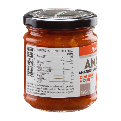 Sugo Amatriciana 100% Vegetale con Tofu a Cubetti - 190g