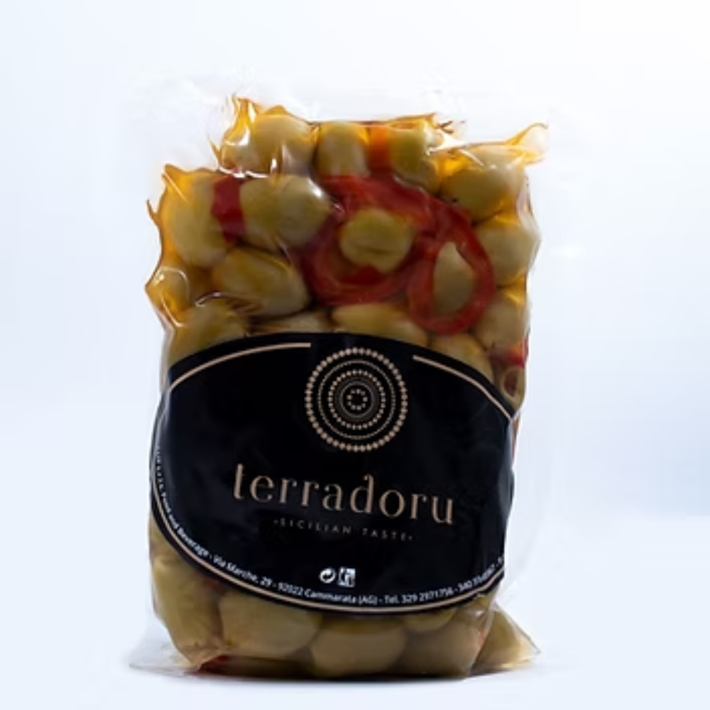 Olive Verdi Schiacciate Siciliane - 500g