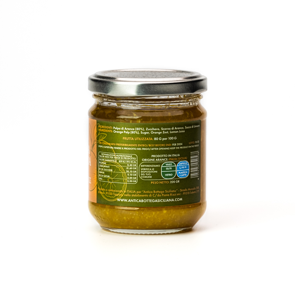 Marmellata di Arance 100% Siciliane - 220g, 500g o 1Kg