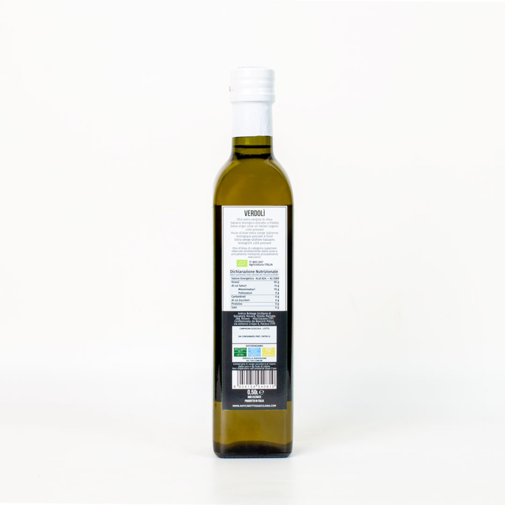 Olio Extra Vergine d'oliva italiano Biologico Verdolì - 0,50 cl