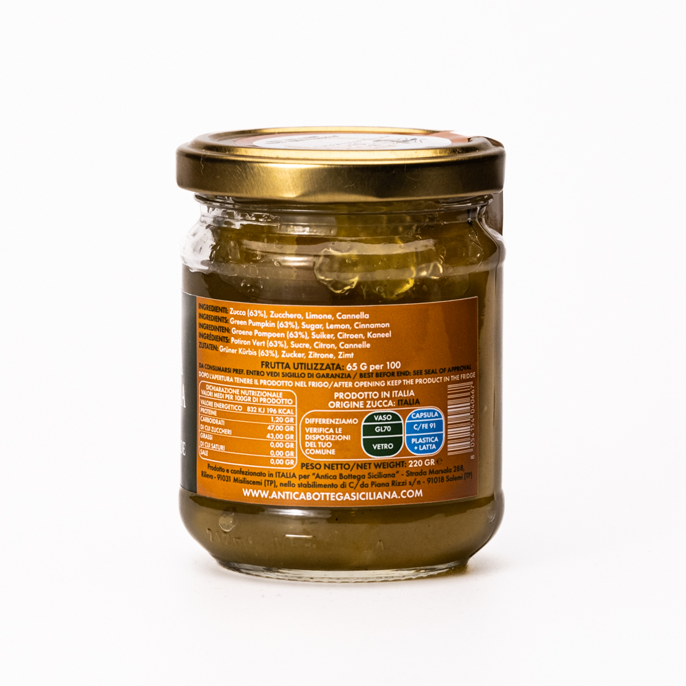Marmellata di Zucca Verde 100% Siciliana - 220g