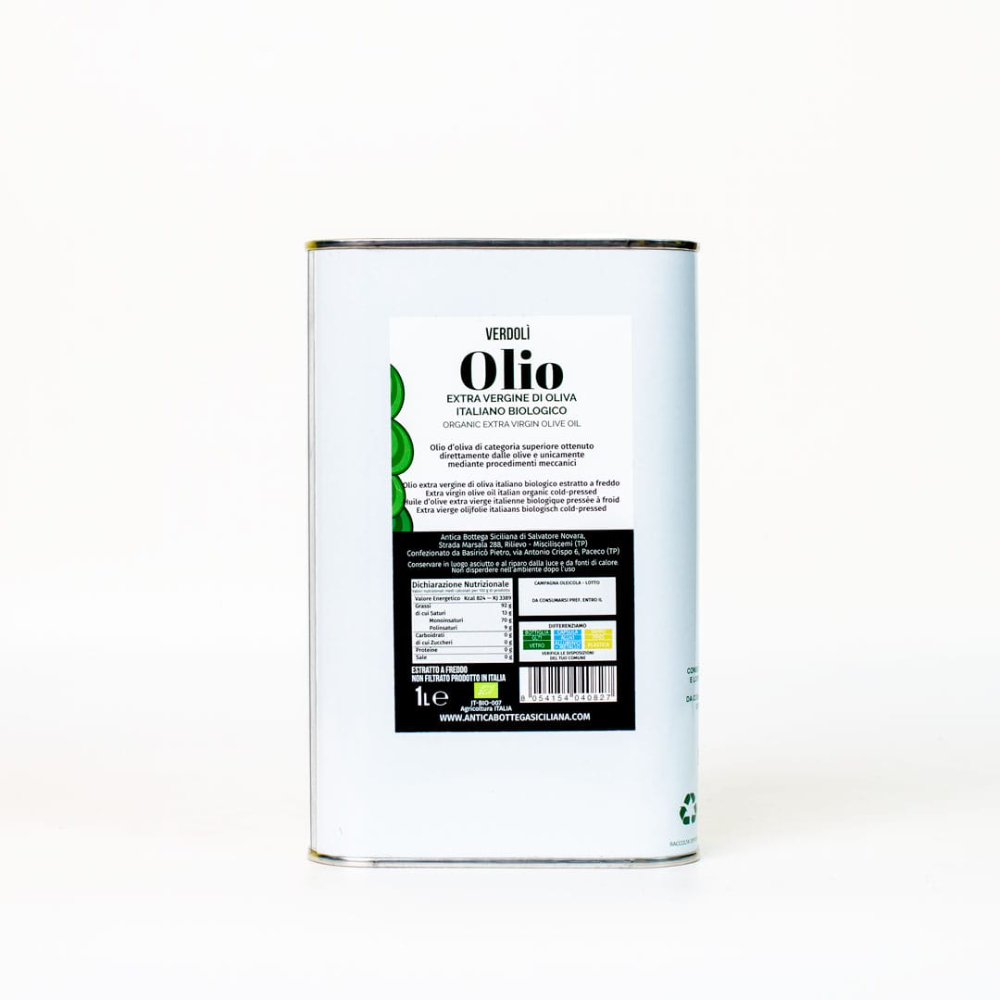 Olio EVO Biologico Italiano "Verdolì" - 1 litro