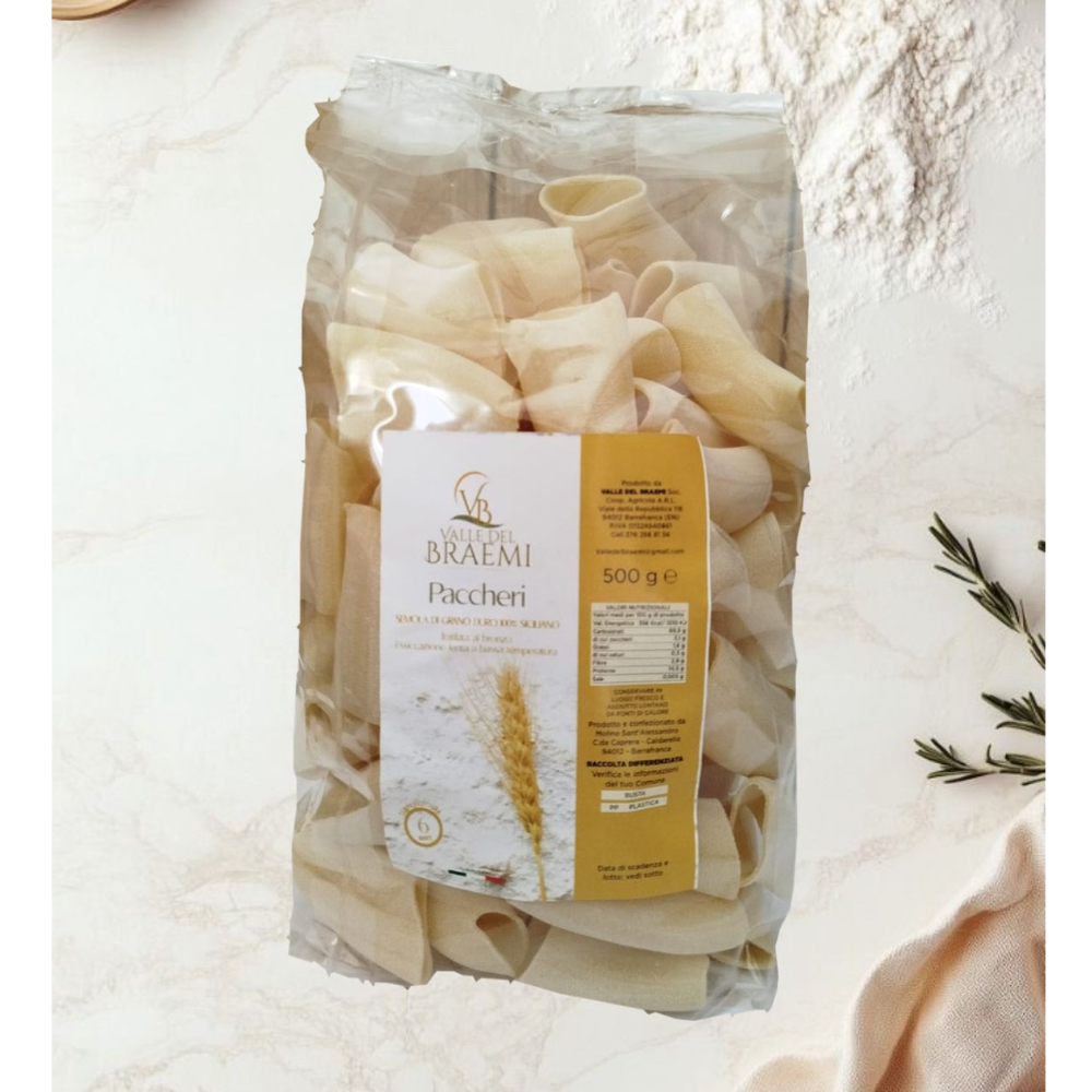 Pasta Paccheri Artigianali di Grano Duro Siciliano Trafilati al Bronzo - 2kg o 3kg