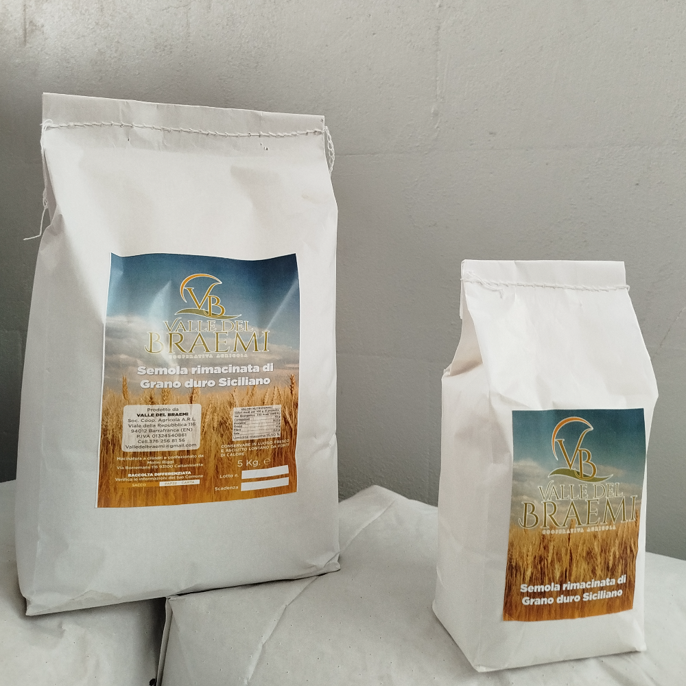 Farina Semola Rimacinata di Grano Duro Siciliano - 10kg o 15kg