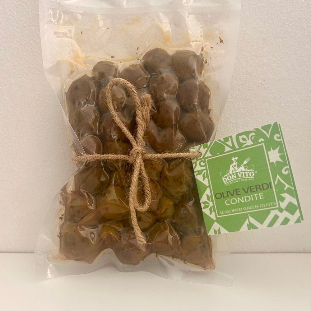 Olive Verdi Nocellara Siciliane Schiacciate Condite - 1Kg
