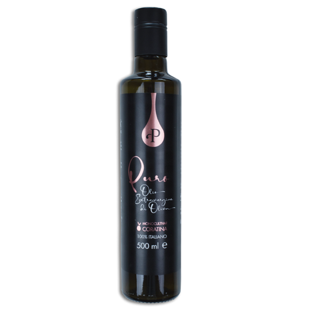 Olio Extravergine di Oliva Monocultivar Coratina "Puro" da 500 ml - 6 pezzi